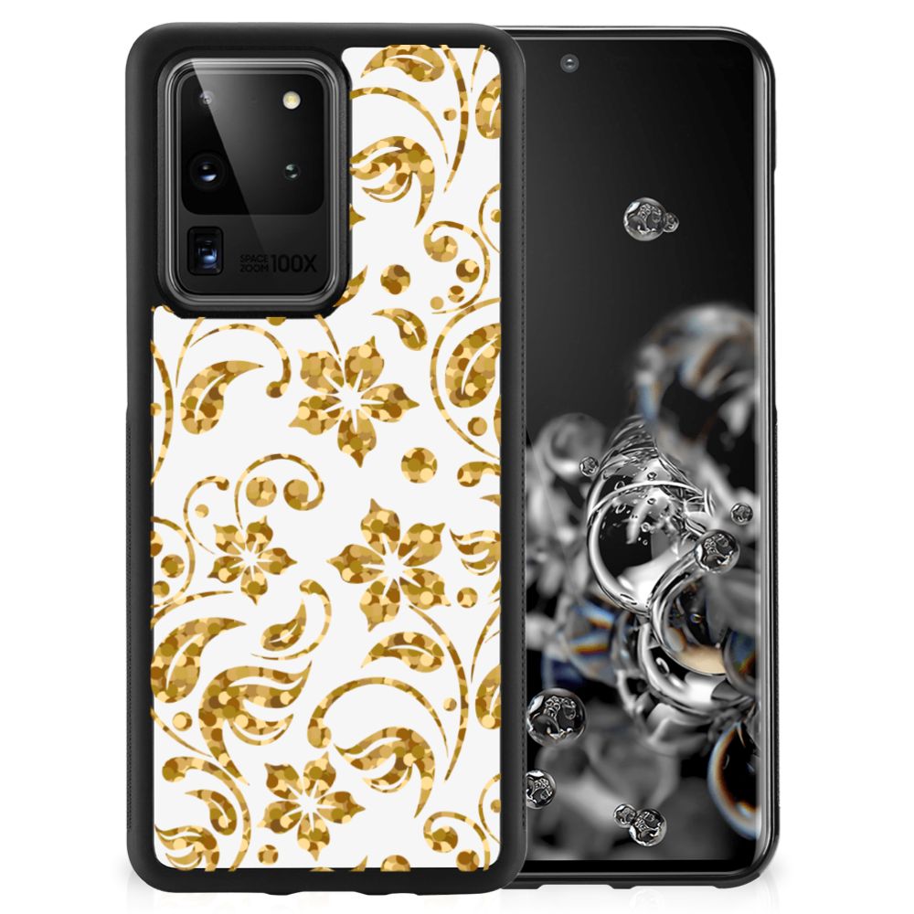 Samsung Galaxy S20 Ultra Skin Case Gouden Bloemen