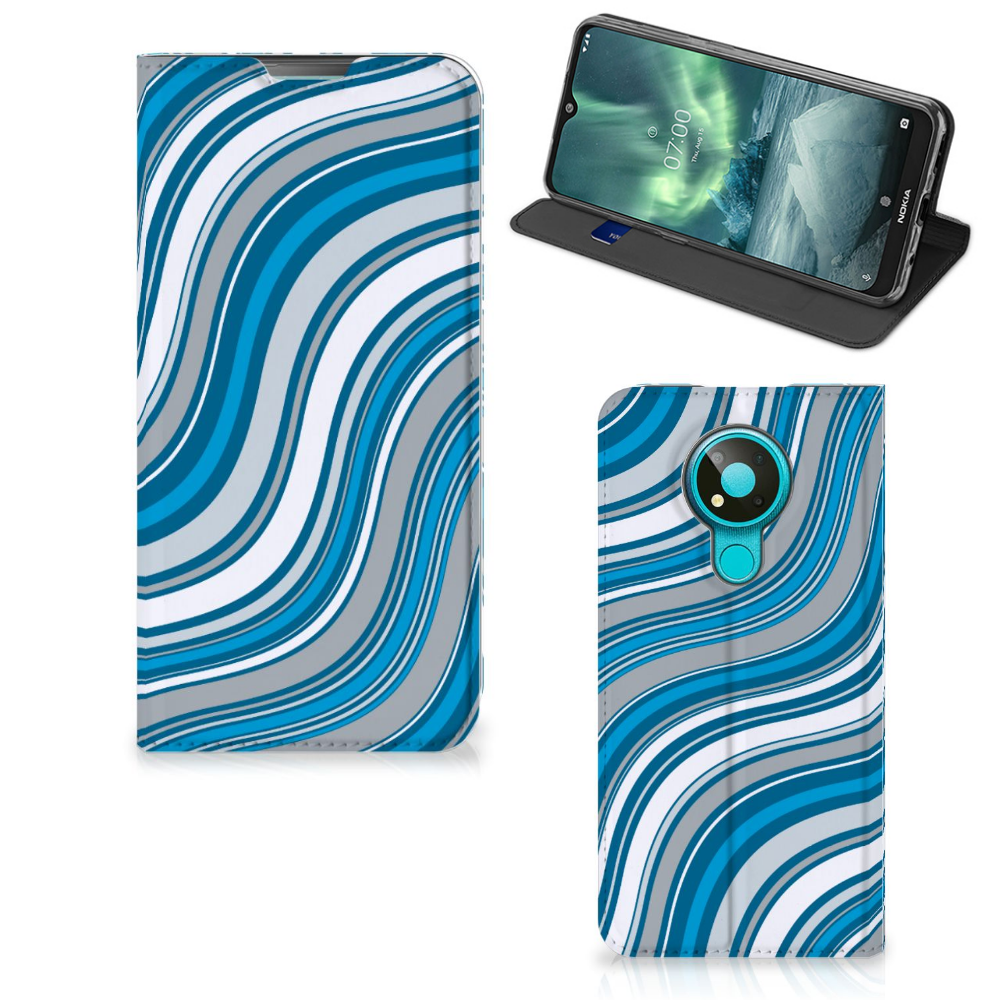 Nokia 3.4 Hoesje met Magneet Waves Blue - B2C Telecom