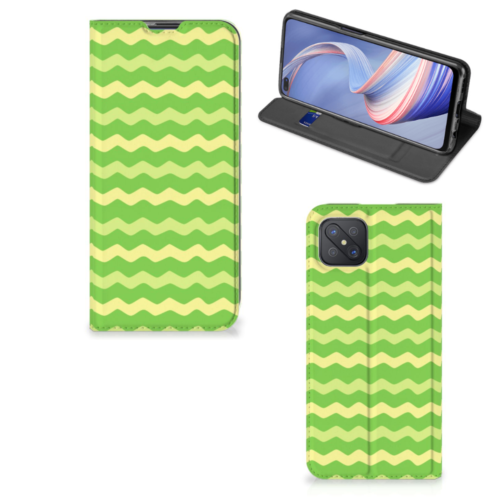 OPPO Reno4 Z 5G Hoesje met Magneet Waves Green - B2C Telecom