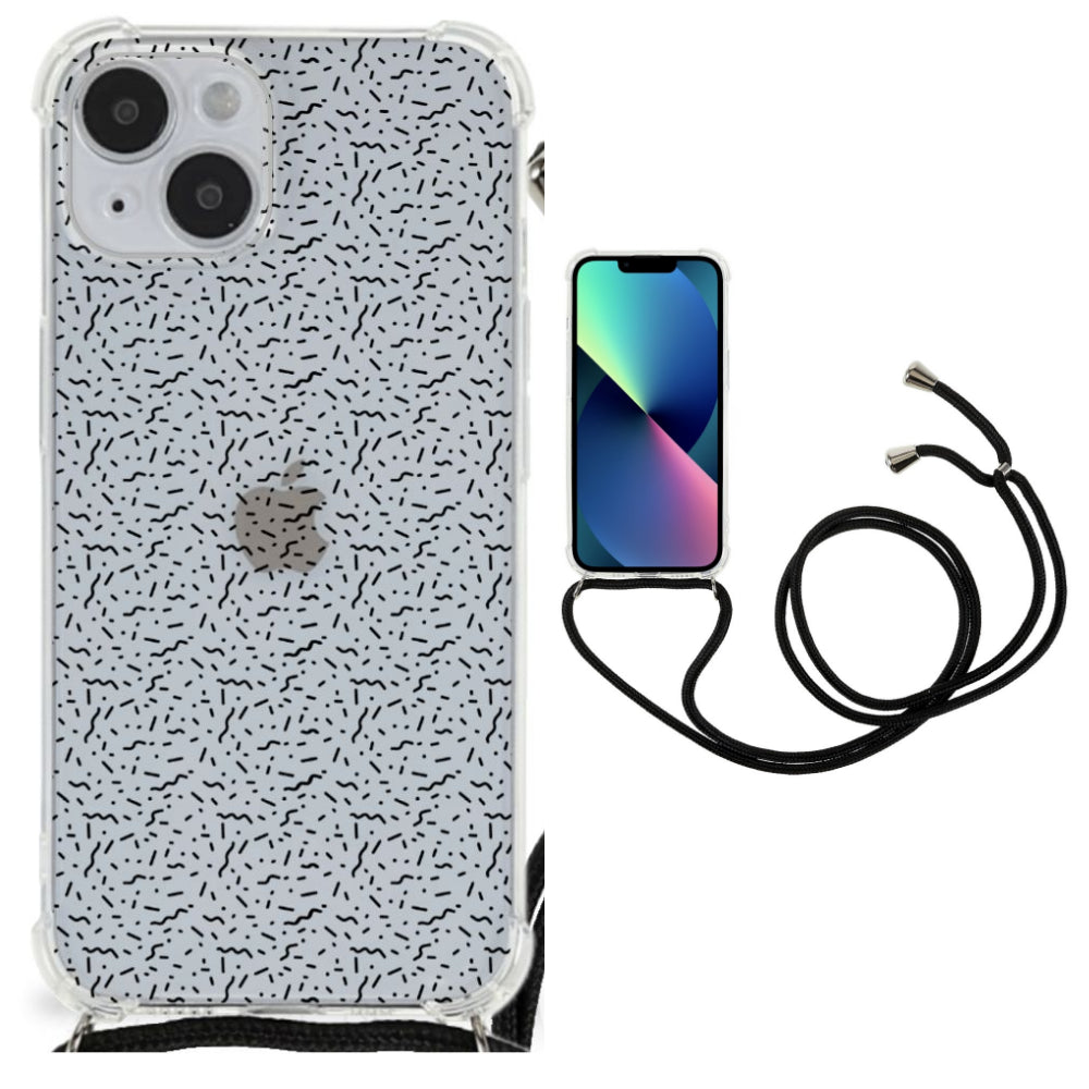 iPhone 14 Plus Doorzichtige Silicone Hoesje Stripes Dots