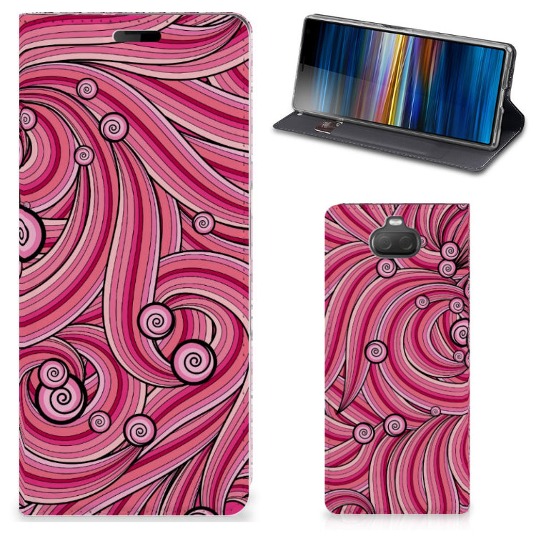 Sony Xperia 10 Bookcase Swirl Pink