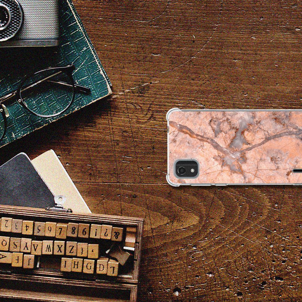 Nokia C2 2nd Edition Anti-Shock Hoesje Marmer Oranje B2C Telecom