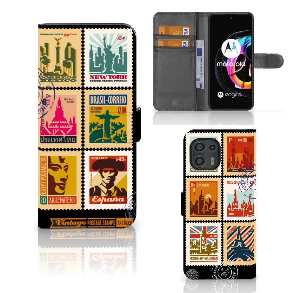 Motorola Edge 20 Lite Flip Cover Postzegels