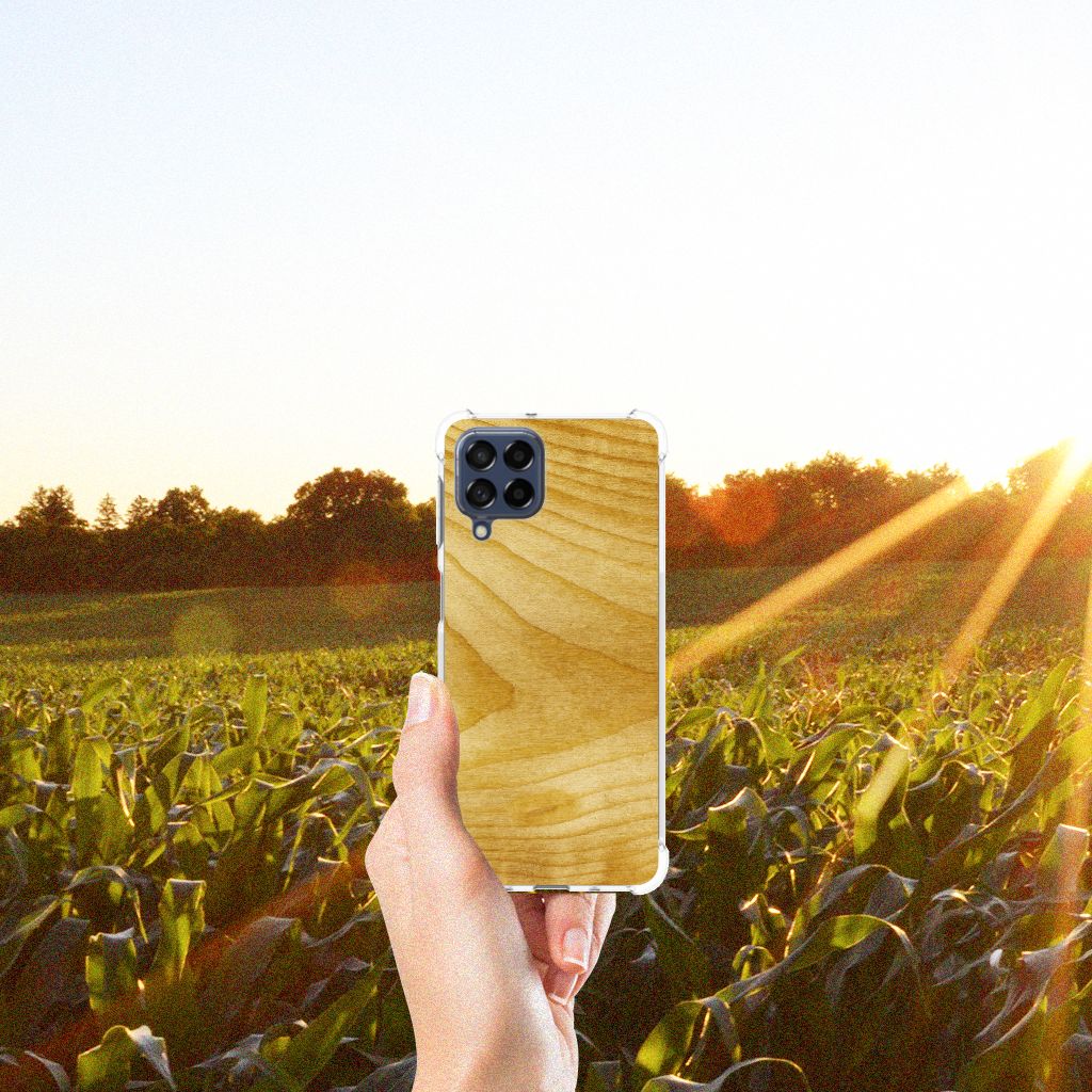 Samsung Galaxy M53 Stevig Telefoonhoesje Licht Hout B2C Telecom