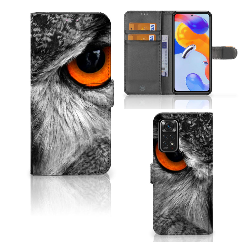 Xiaomi Redmi Note 11 Pro 5G/4G Telefoonhoesje met Pasjes Uil