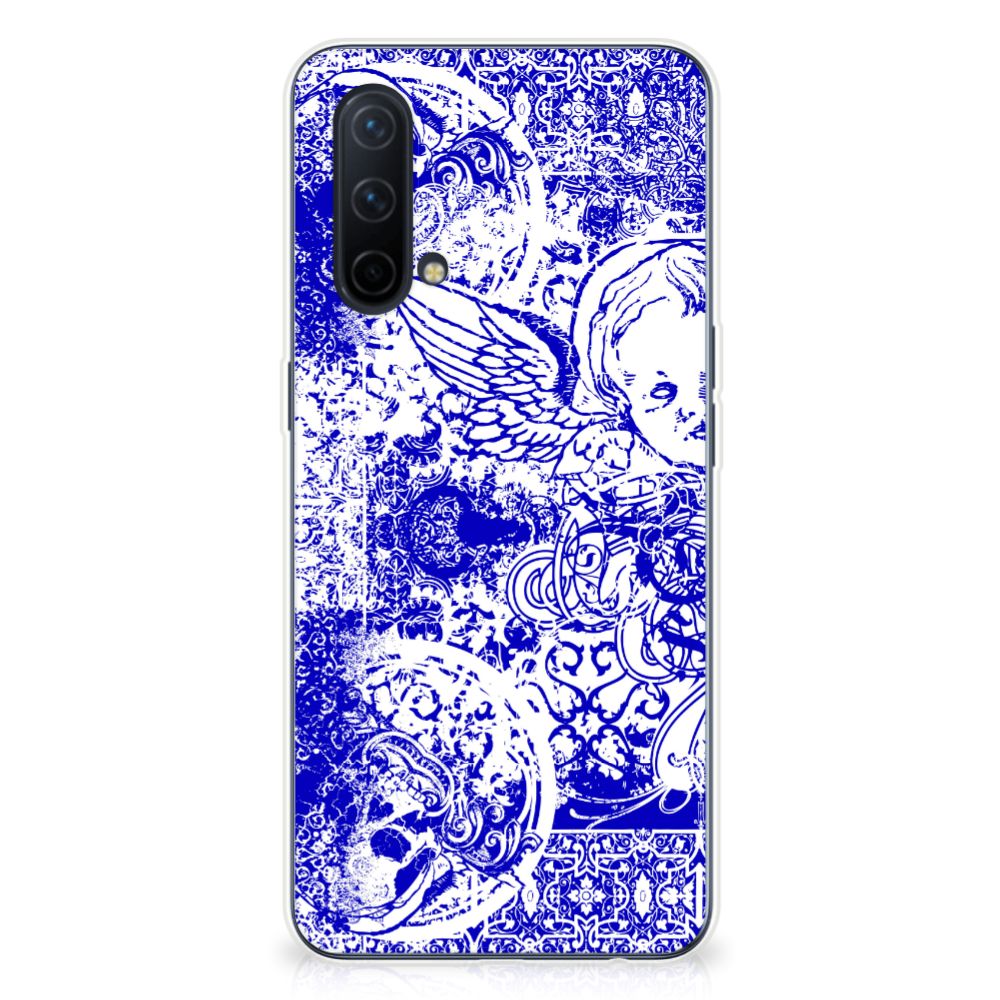 Silicone Back Case OnePlus Nord CE 5G Angel Skull Blauw B2C Telecom