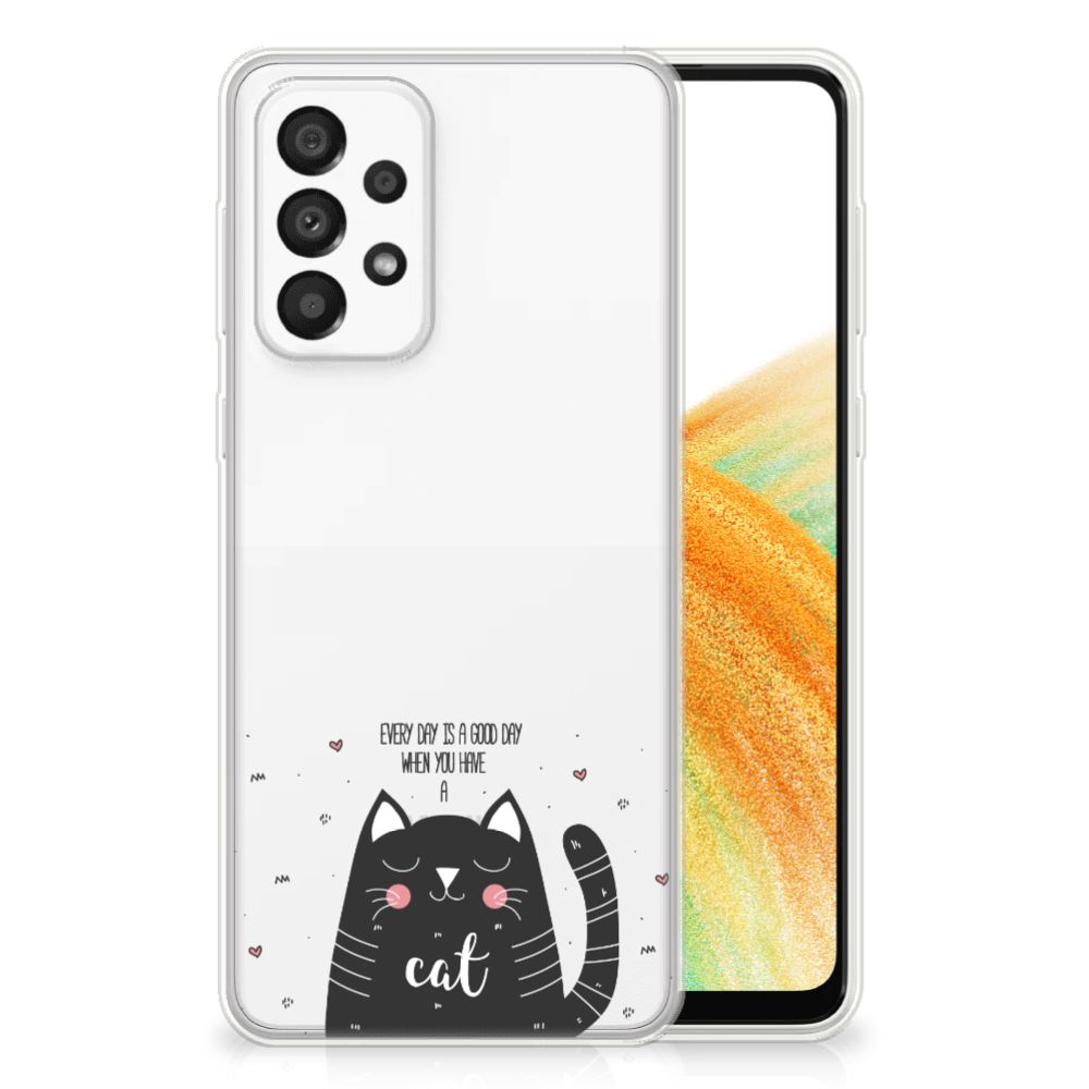 Samsung Galaxy A33 5G Telefoonhoesje met Naam Cat Good Day B2C Telecom