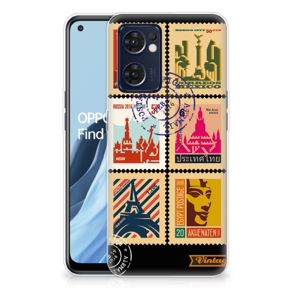 OPPO Reno 7 5G | Find X5 Lite Siliconen Back Cover Postzegels B2C Telecom