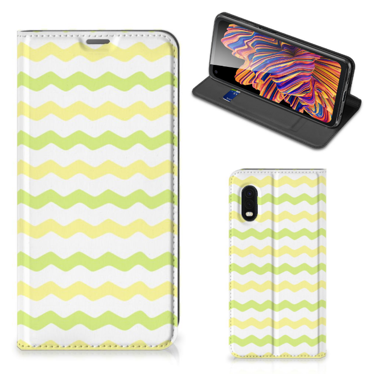 Samsung Xcover Pro Hoesje met Magneet Waves Yellow - B2C Telecom