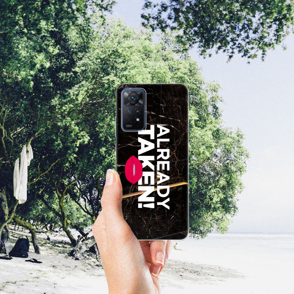 Xiaomi Redmi Note 11 Pro 5G Siliconen hoesje met naam Already Taken Black B2C Telecom