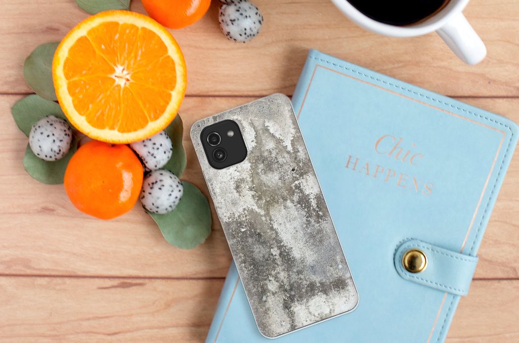 Samsung Galaxy A03 TPU Siliconen Hoesje Beton Print B2C Telecom