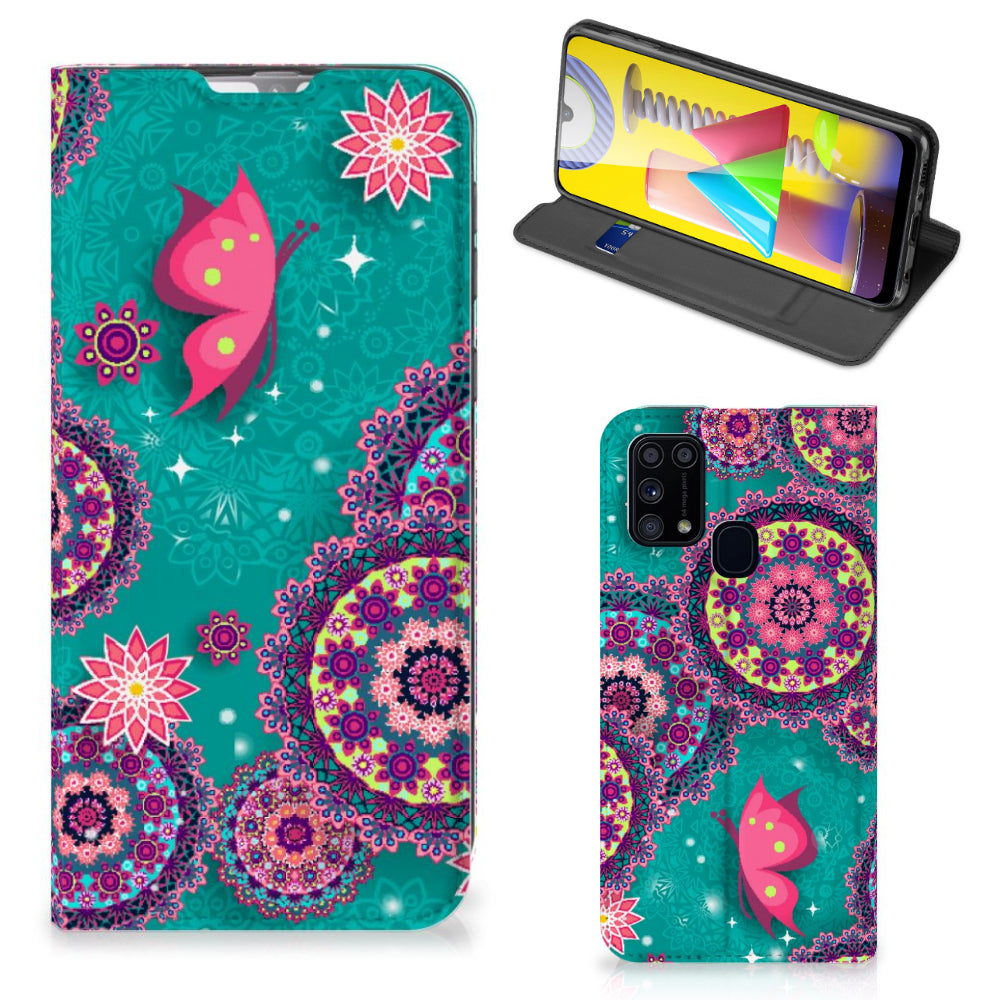 Samsung Galaxy M31 Bookcase Cirkels en Vlinders