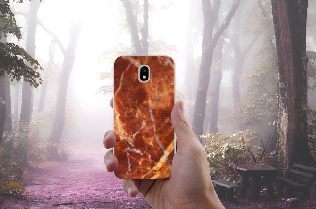 Samsung Galaxy J5 2017 TPU Siliconen Hoesje Marmer Bruin