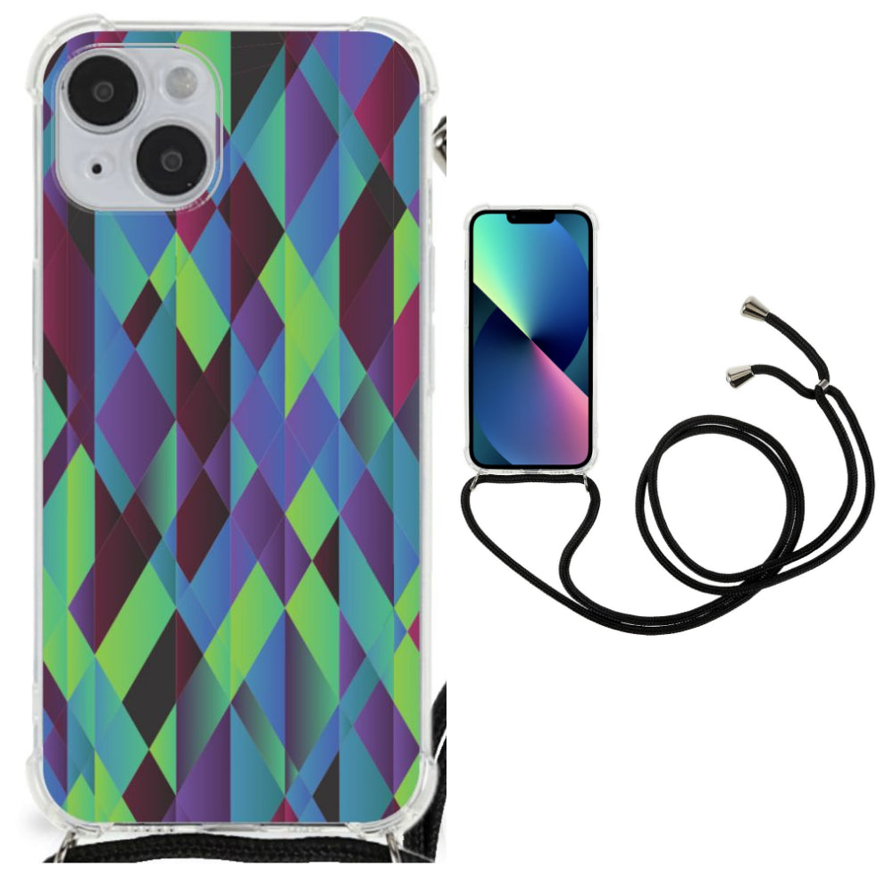iPhone 14 Plus Shockproof Case Abstract Green Blue