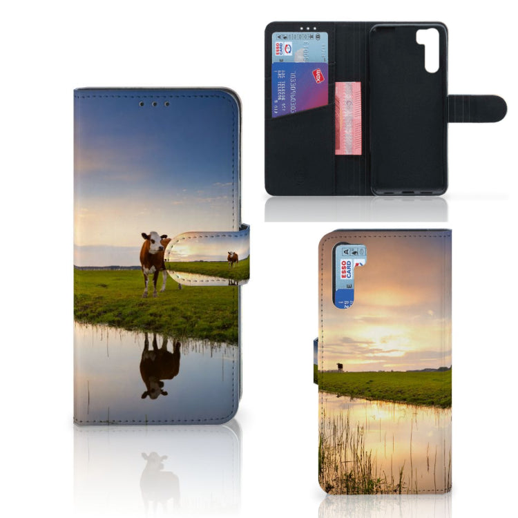 OPPO A91 | Reno3 Telefoonhoesje met Pasjes Koe