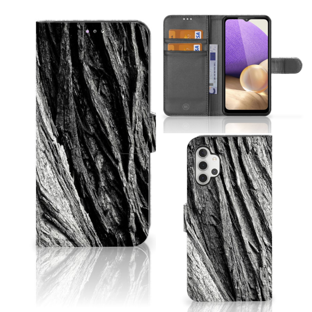 Book Style Case Samsung Galaxy A32 4G Boomschors Grijs