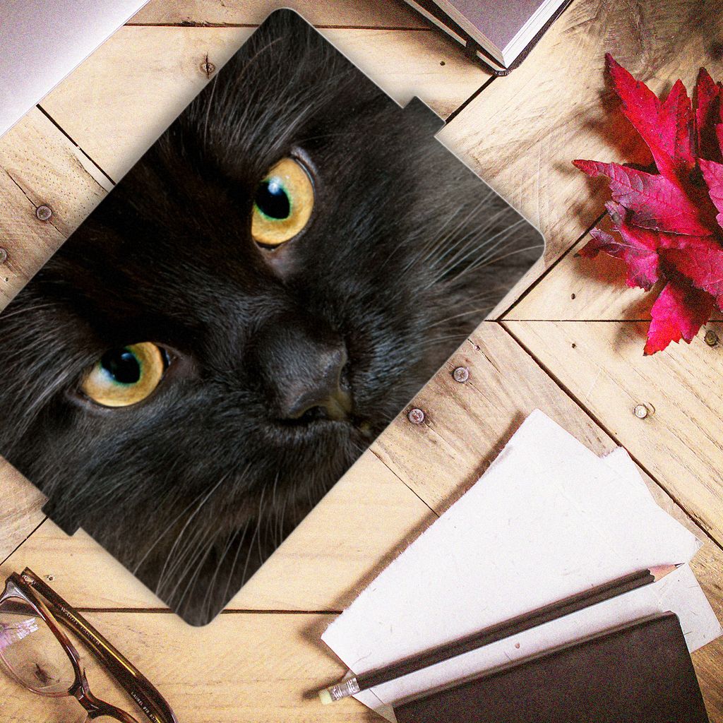 Lenovo Tab E10 Flip Case Zwarte Kat