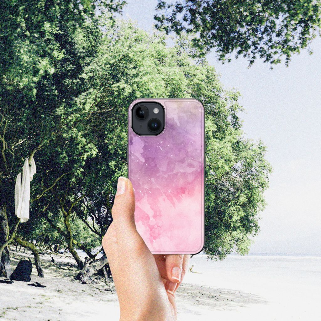 Kleurrijke Telefoonhoesje iPhone 15 Pink Purple Paint B2C Telecom