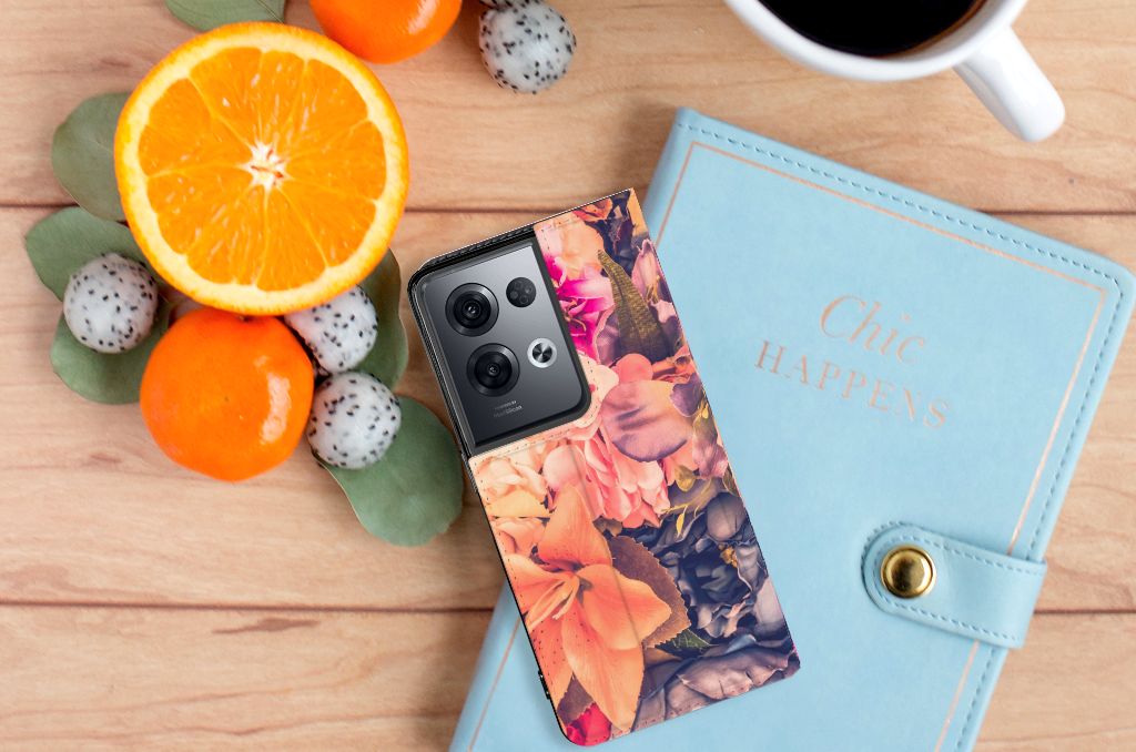 OPPO Reno8 Pro Smart Cover Bosje Bloemen - B2C Telecom