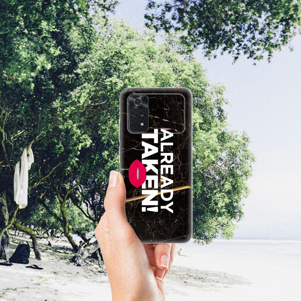 Xiaomi Poco M4 Pro 4G Siliconen hoesje met naam Already Taken Black B2C Telecom