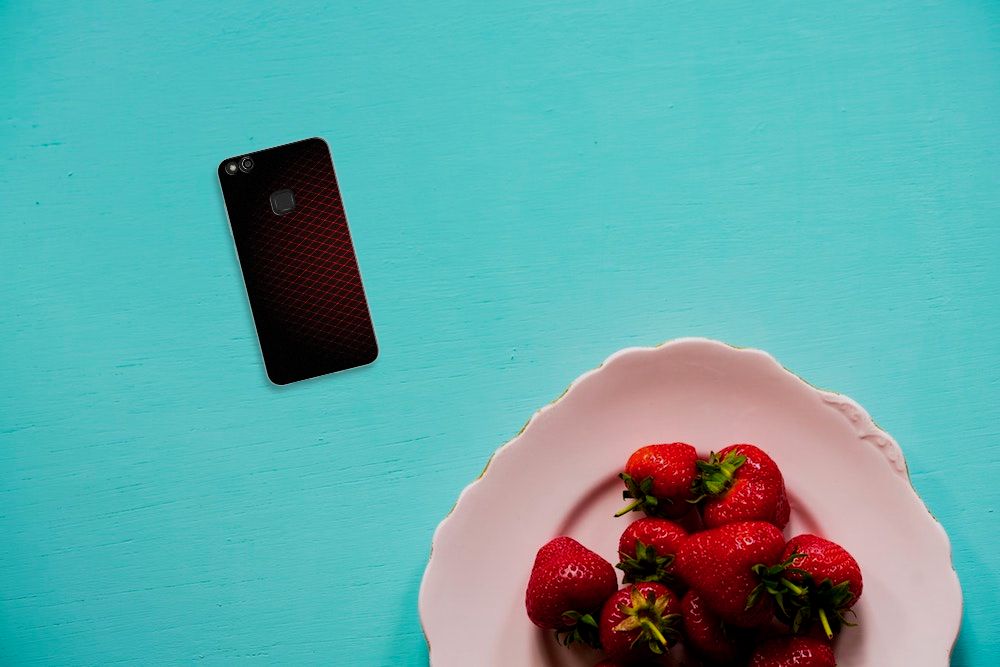 Huawei P10 Lite TPU bumper Geruit Rood