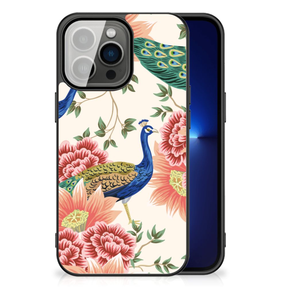 Dierenprint Telefoonhoesje voor iPhone 13 Pro Pink Peacock B2C Telecom
