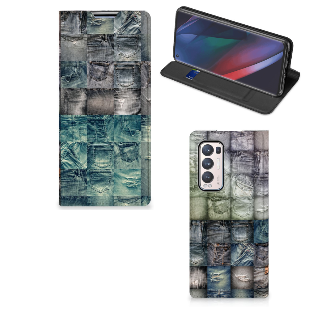 Hippe Standcase OPPO Find X3 Neo Spijkerbroeken - B2C Telecom