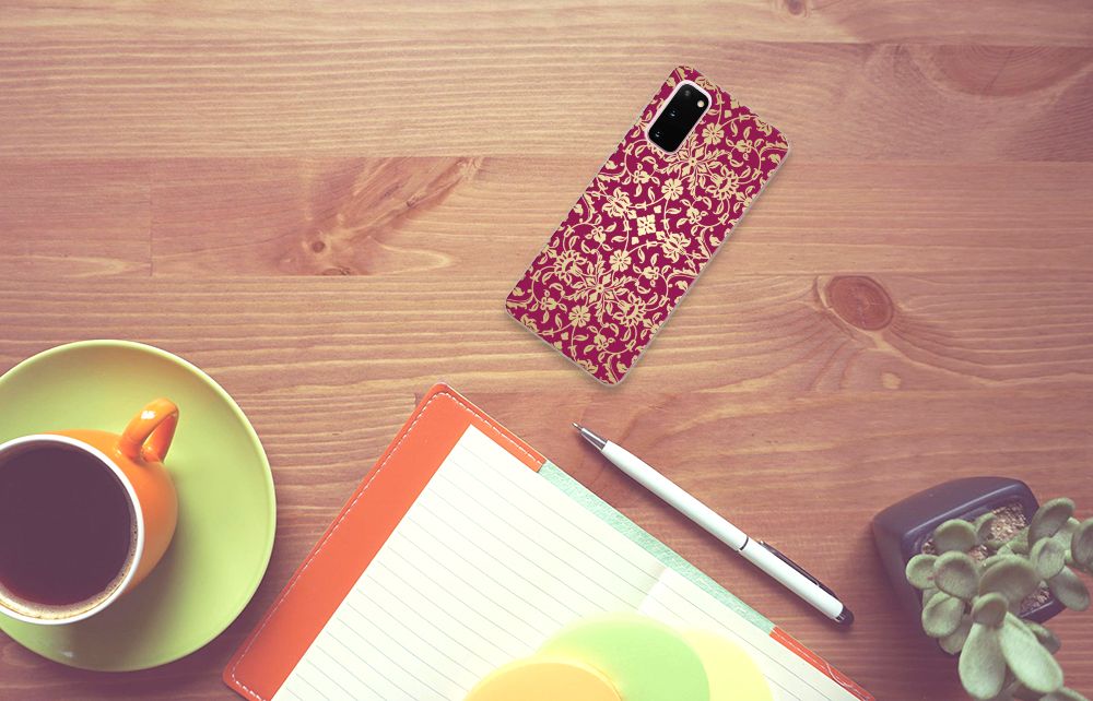 Siliconen Hoesje Samsung Galaxy S20 Barok Pink B2C Telecom