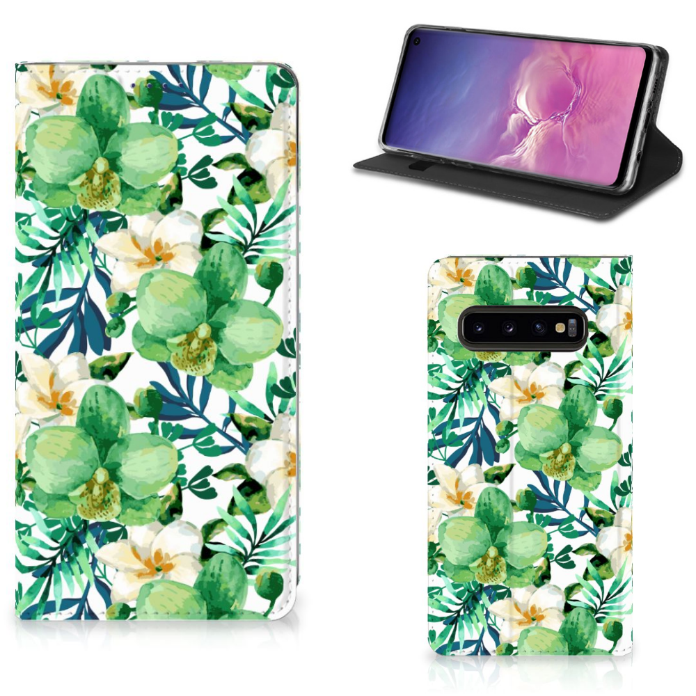Samsung Galaxy S10 Smart Cover Orchidee Groen