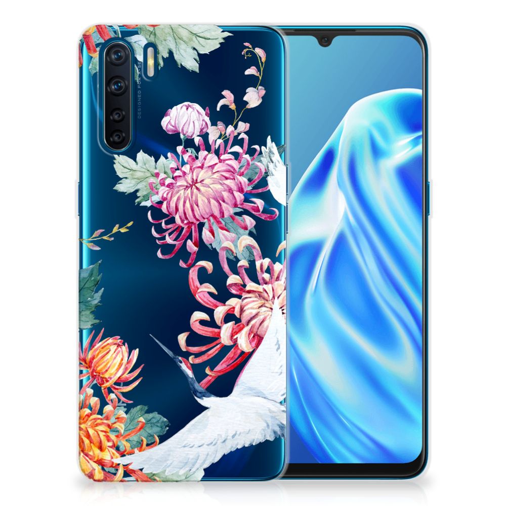OPPO A91 TPU Hoesje Bird Flowers