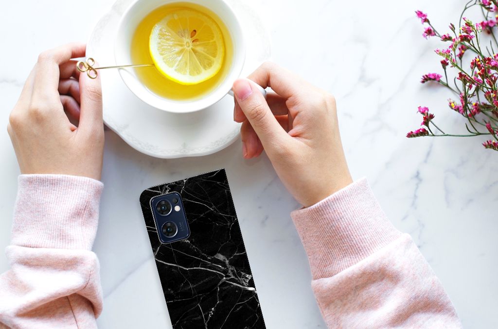 OPPO Find X5 Lite | Reno7 5G Standcase Marmer Zwart - Origineel Cadeau Vader - B2C Telecom