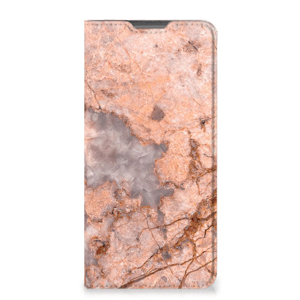 Motorola Moto G52 | Moto G82 Standcase Marmer Oranje - B2C Telecom