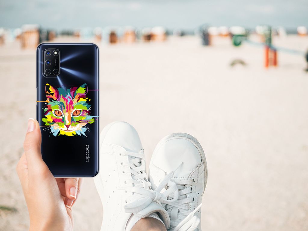 OPPO A52 | A72 Telefoonhoesje met Naam Cat Color B2C Telecom