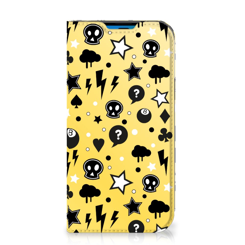 Mobiel BookCase iPhone 14 Pro Punk Geel - B2C Telecom