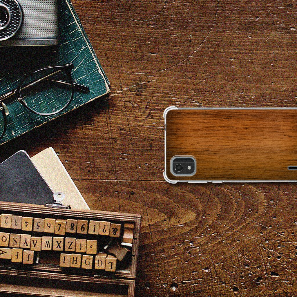 Nokia C2 2nd Edition Stevig Telefoonhoesje Donker Hout B2C Telecom