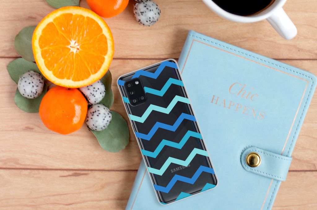 Samsung Galaxy A31 TPU bumper Zigzag Blauw B2C Telecom