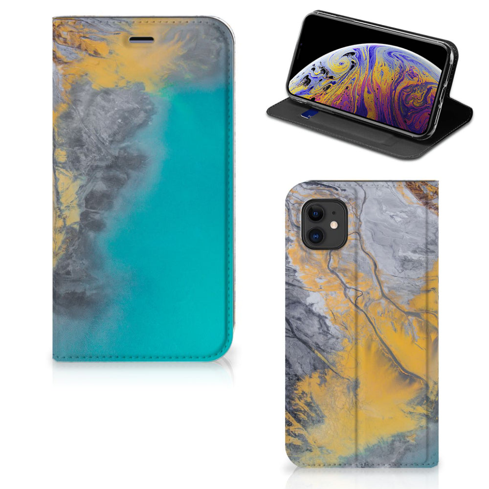 Apple iPhone 11 Standcase Marble Blue Gold