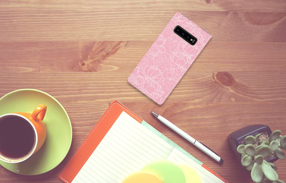 Samsung Galaxy S10 Plus Smart Cover White Flowers