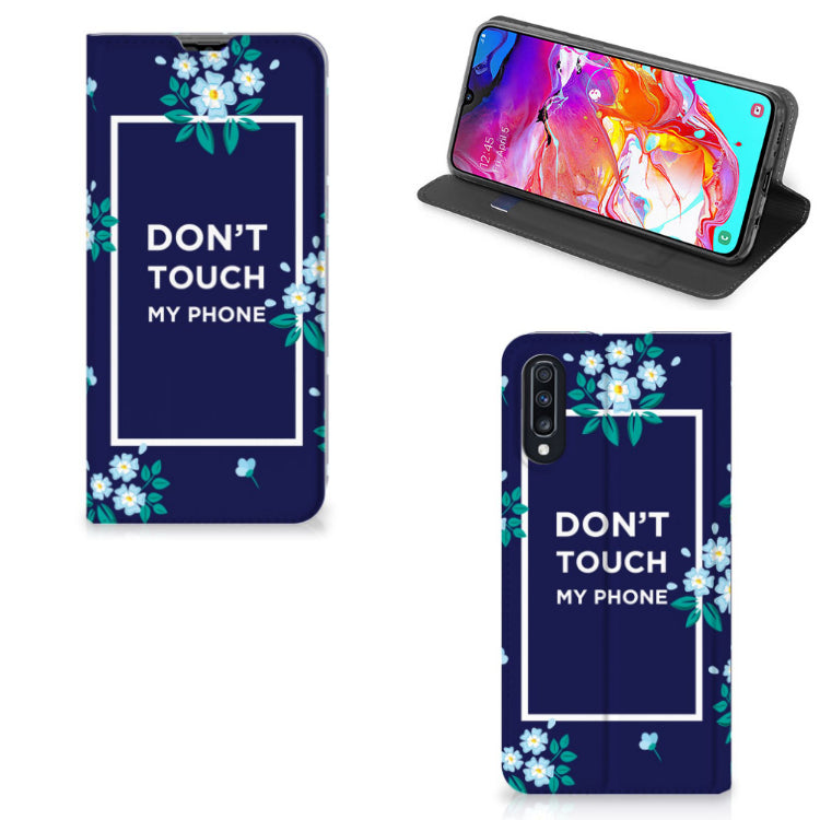 Samsung Galaxy A70 Design Case Flowers Blue DTMP