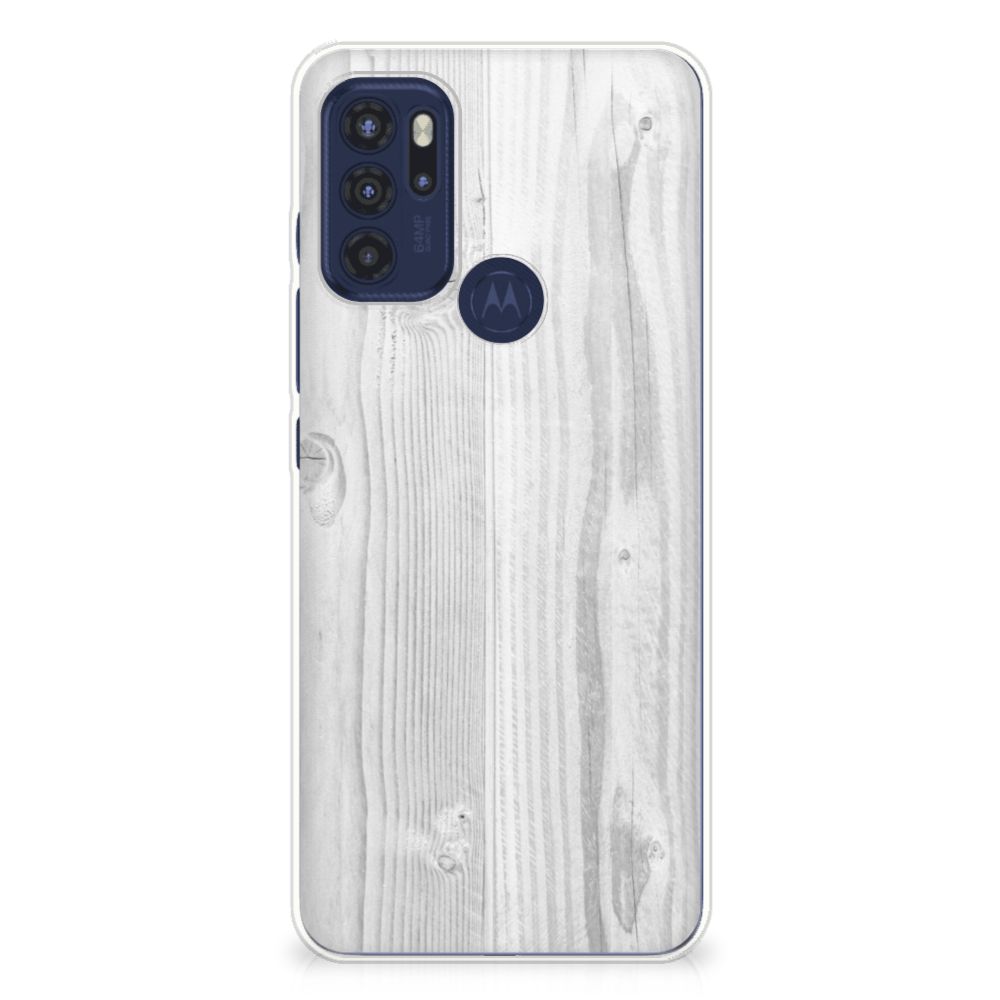Motorola Moto G60s Bumper Hoesje White Wood