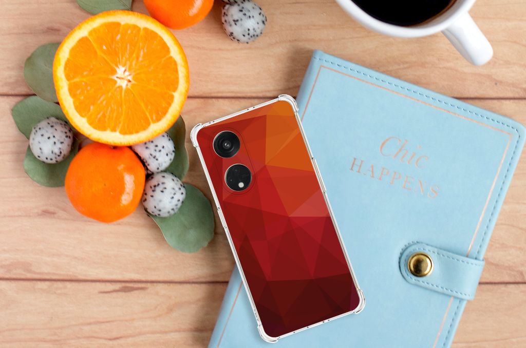 Shockproof Case voor OPPO Reno8 T 5G Polygon Red B2C Telecom