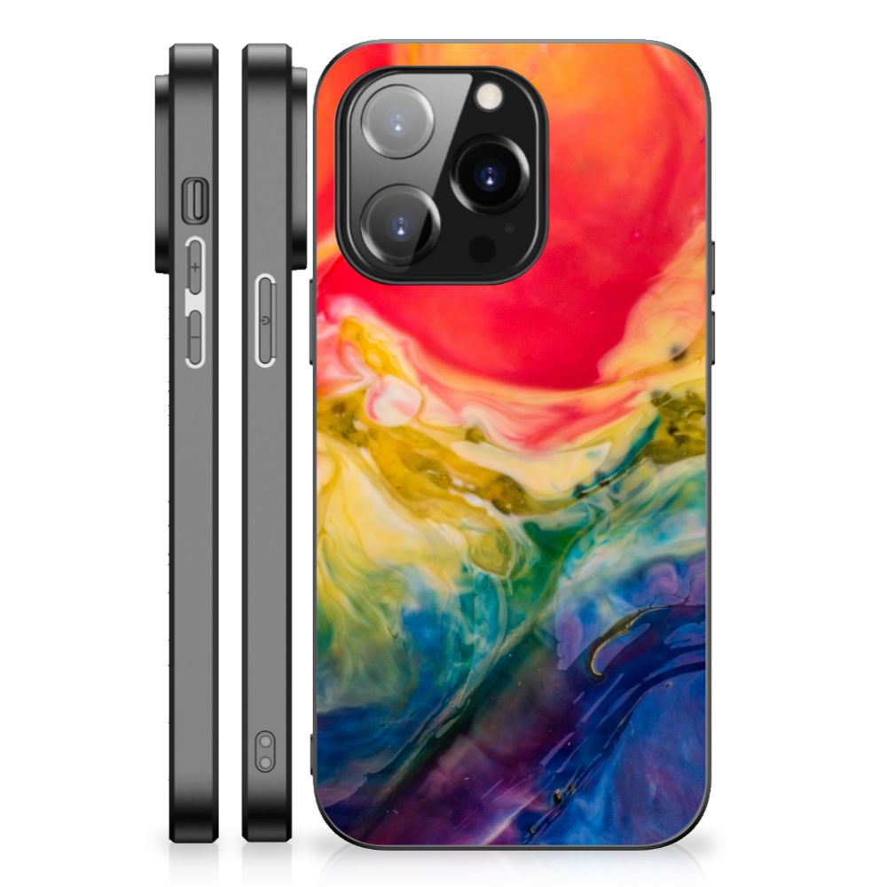 Kleurrijke Telefoonhoesje iPhone 14 Pro Watercolor Dark