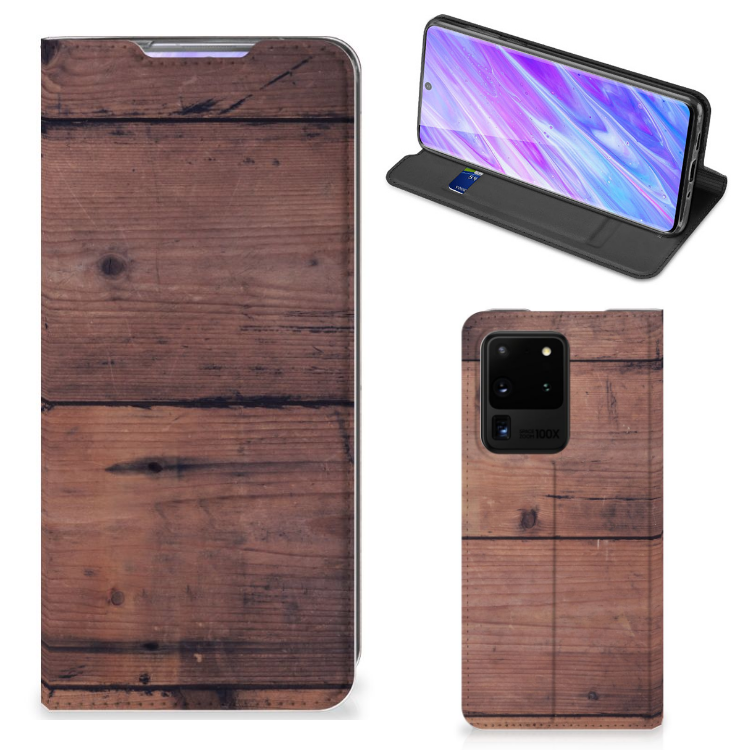 Samsung Galaxy S20 Ultra Book Wallet Case Old Wood - B2C Telecom