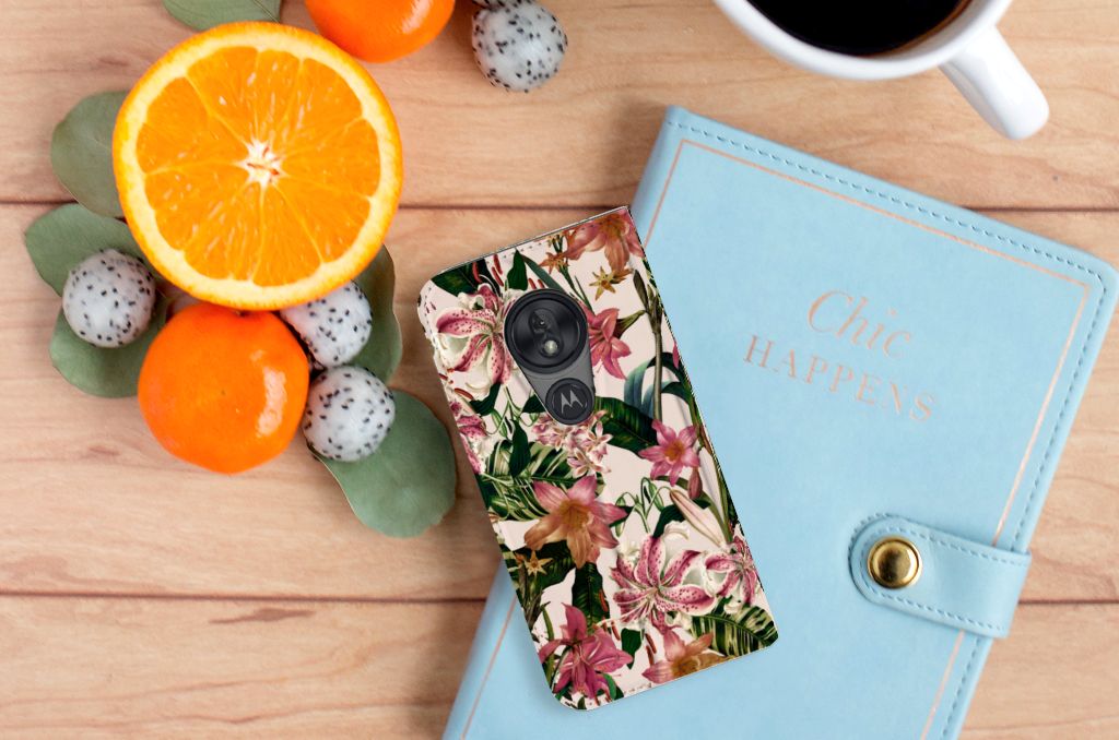 Motorola Moto G7 Play Smart Cover Flowers