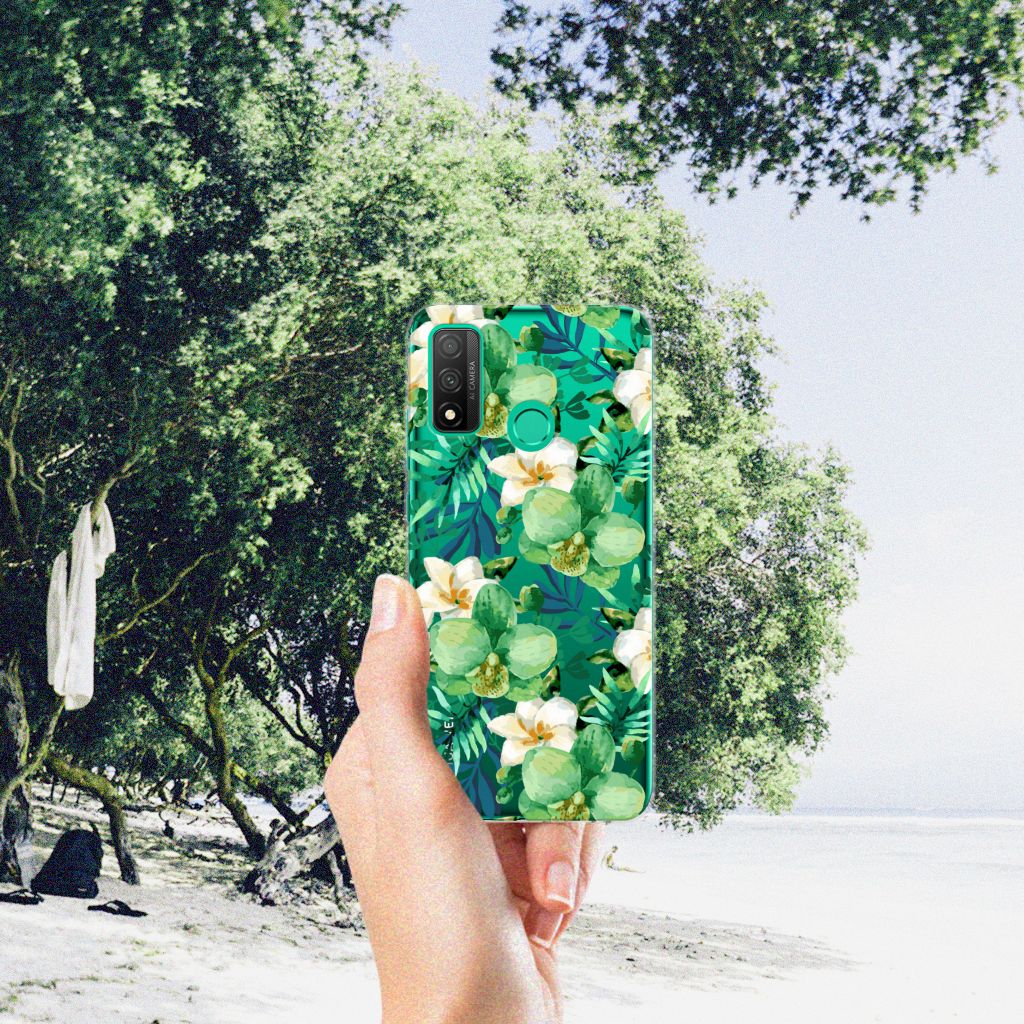 Huawei P Smart 2020 TPU Case Orchidee Groen B2C Telecom