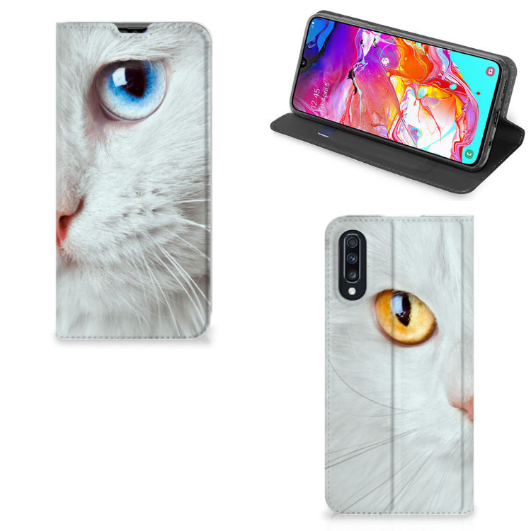 Samsung Galaxy A70 Hoesje maken Witte Kat