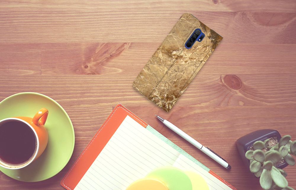 Xiaomi Redmi 9 Standcase Marmer Creme - B2C Telecom