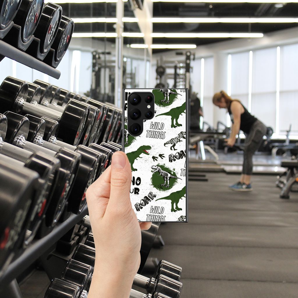 Dierenprint Telefoonhoesje voor Samsung Galaxy S23 Ultra Dinosaurus B2C Telecom