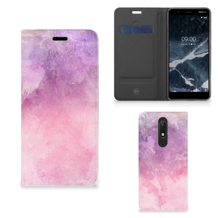 Bookcase Nokia 5.1 (2018) Pink Purple Paint