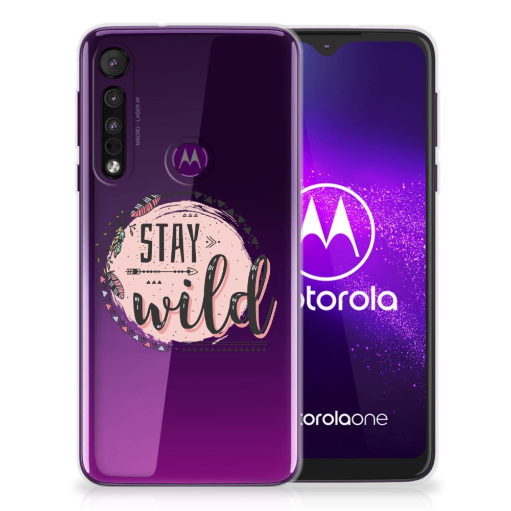 Motorola One Macro Telefoonhoesje met Naam Boho Stay Wild B2C Telecom